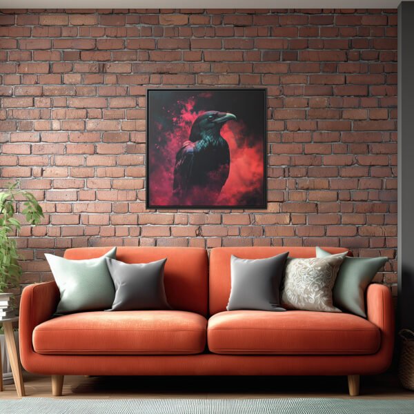 Crimson Mist Raven | Gothic Smoke Art Print - Image 2