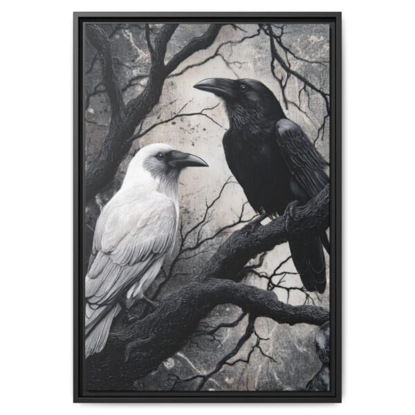 Black and Albino White Raven Wall Art - Image 4