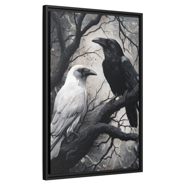 Black and Albino White Raven Wall Art - Image 3