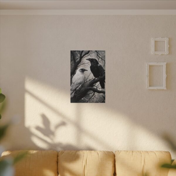 Black and Albino White Raven Wall Art - Image 8