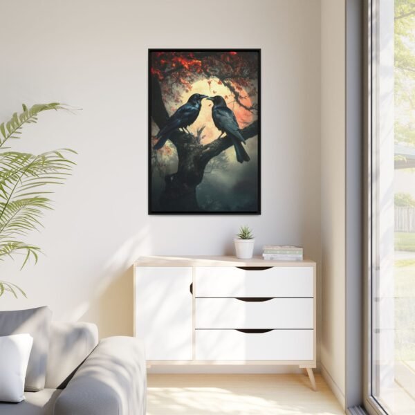 Raven Lovers Under Full Moon Wall Art Print - Image 4