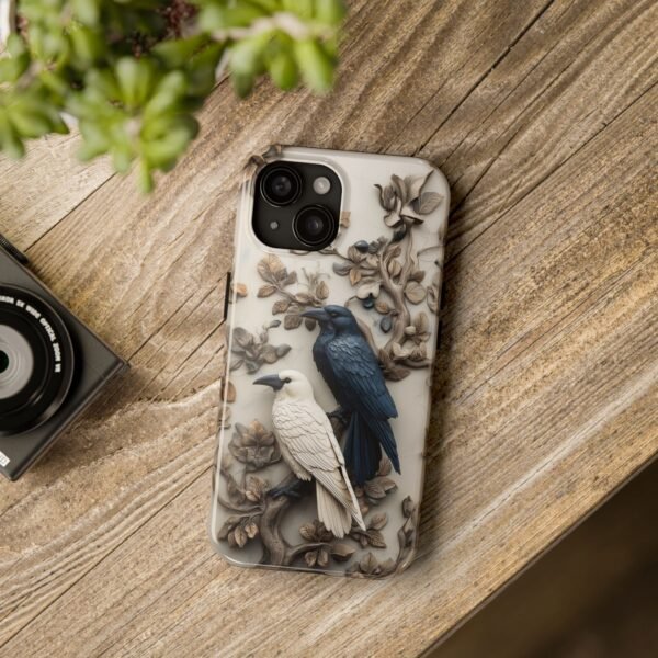Black and Albino White Ravens Phone Case - Image 5