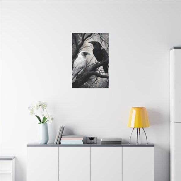 Black and Albino White Raven Wall Art - Image 5