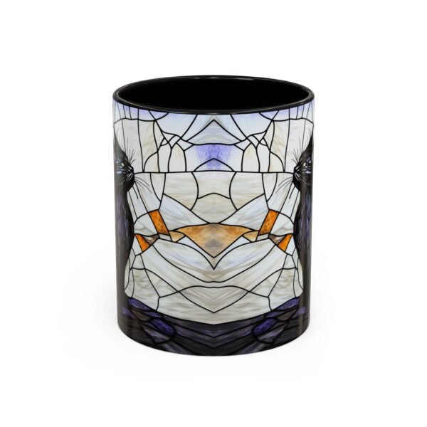 Stained Glass Black Cat Coffee Mug - Image 4