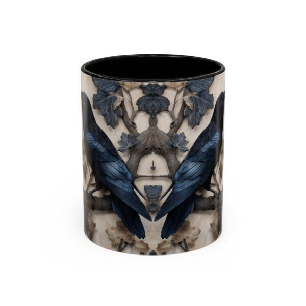 Black & Albino White Raven Crow Coffee Mug - Image 4