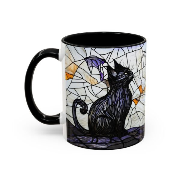 Stained Glass Black Cat Coffee Mug - Image 2