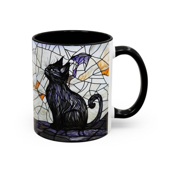 Stained Glass Black Cat Coffee Mug - Image 3