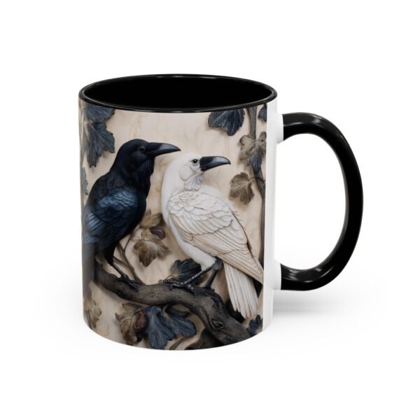 Black & Albino White Raven Crow Coffee Mug - Image 2