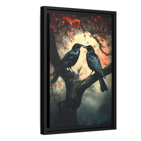 Raven Lovers Under Full Moon Wall Art Print - Image 3