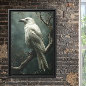 Albino white raven wall art.