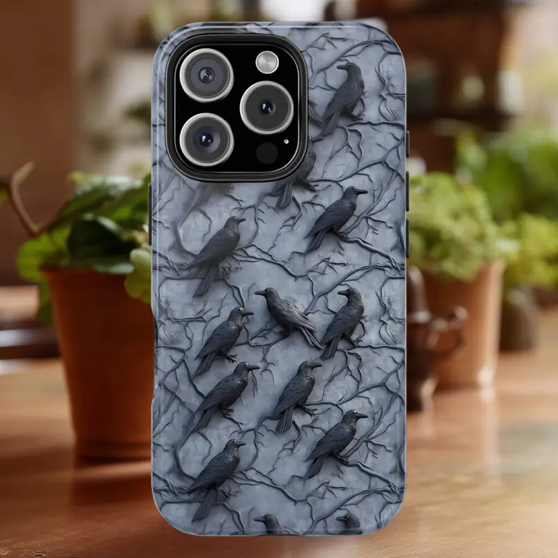 Gothic raven or crow phone case.