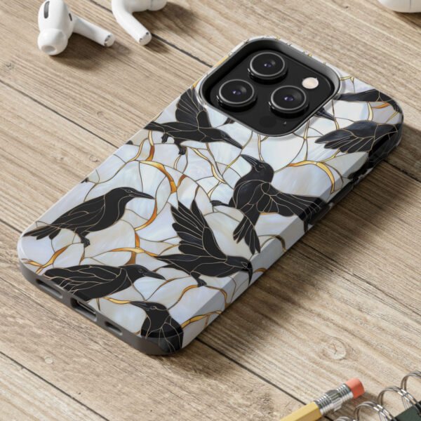 Stained Glass Style Raven Phone Case - Image 6