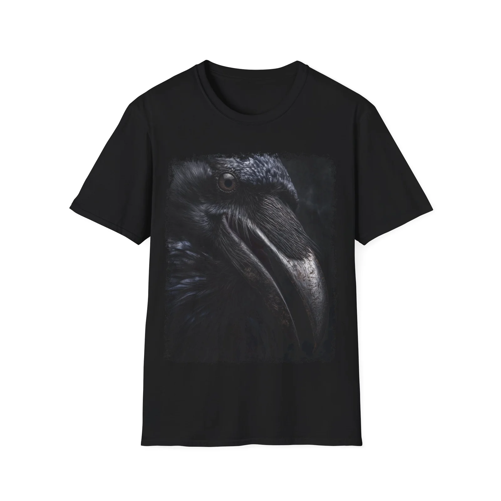 Gritty Raven Face Gothic T-Shirt - Image 2