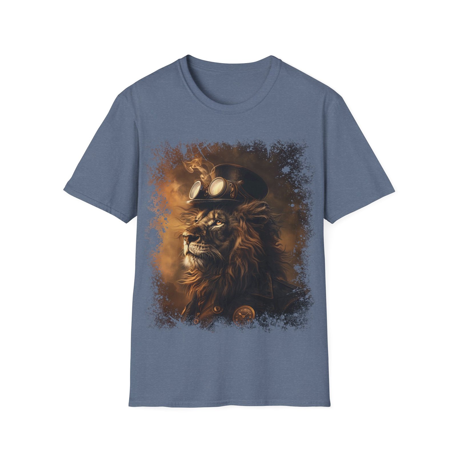 Steampunk Lion Portrait T-Shirt – Victorian Gothic King of Beasts Art Tee - Image 8