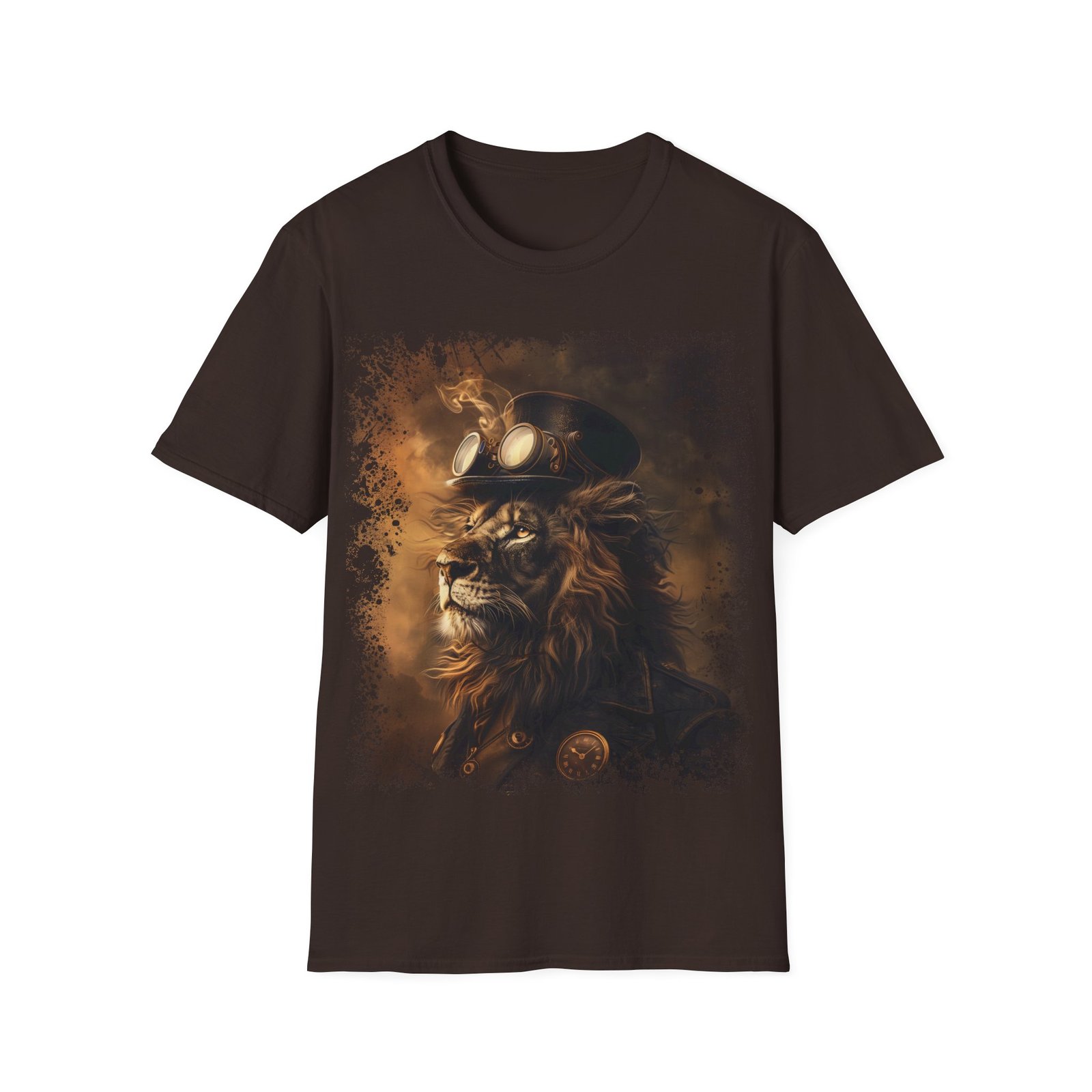 Steampunk Lion Portrait T-Shirt – Victorian Gothic King of Beasts Art Tee - Image 5