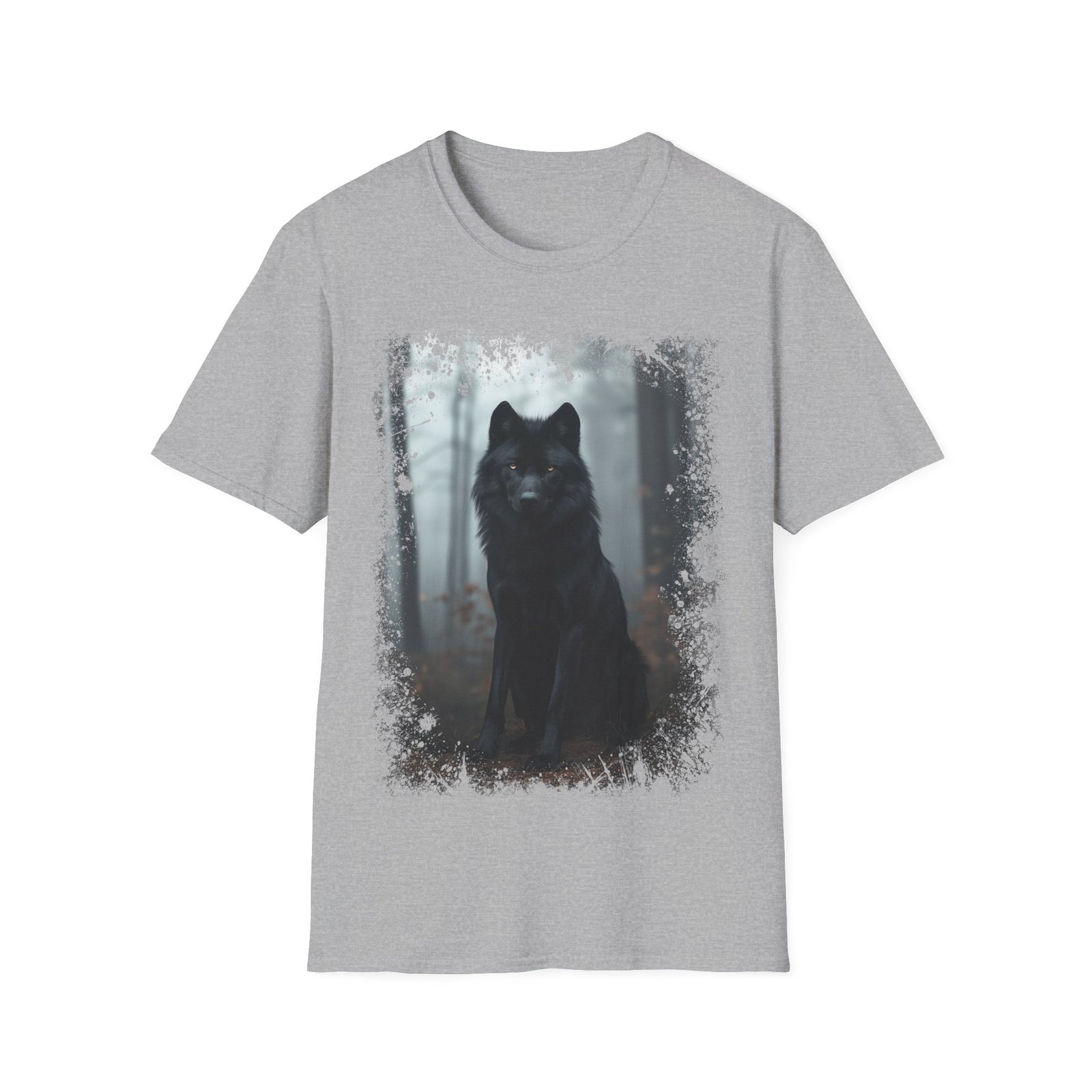 Black Wolf Graphic T-Shirt — Mystical Forest Wolf Tee - Image 4