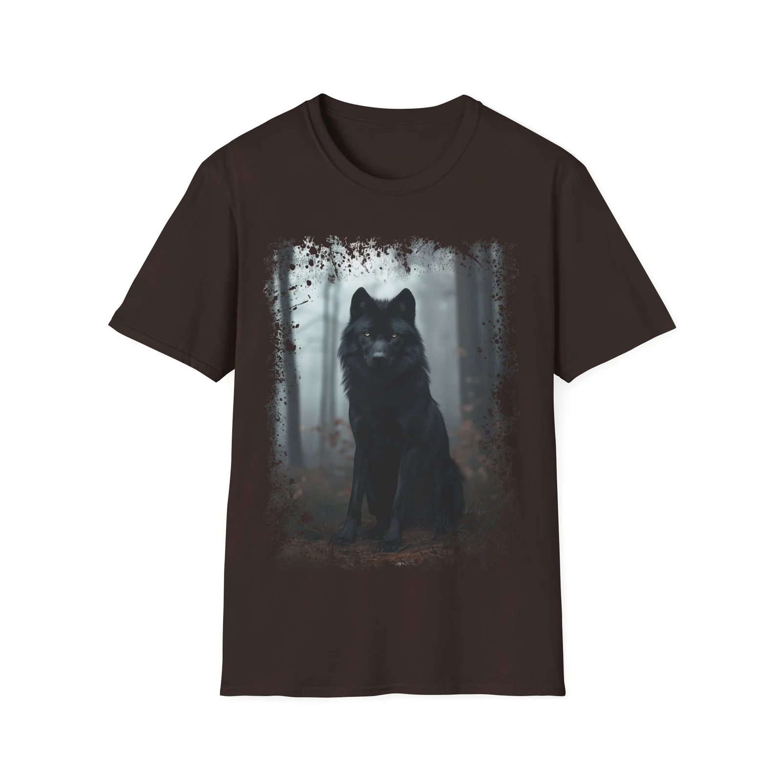 Black Wolf Graphic T-Shirt — Mystical Forest Wolf Tee - Image 5