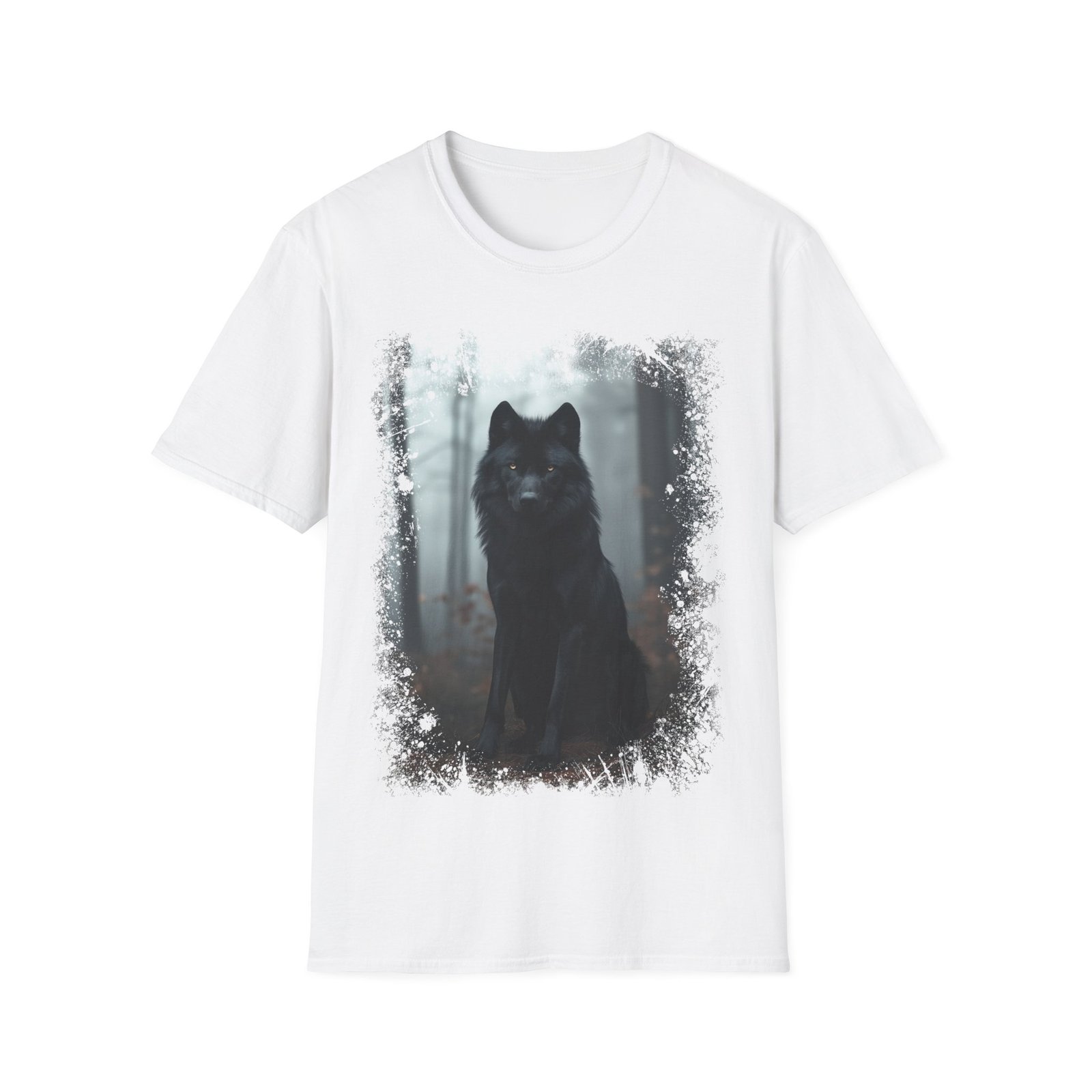 Black Wolf Graphic T-Shirt — Mystical Forest Wolf Tee - Image 9