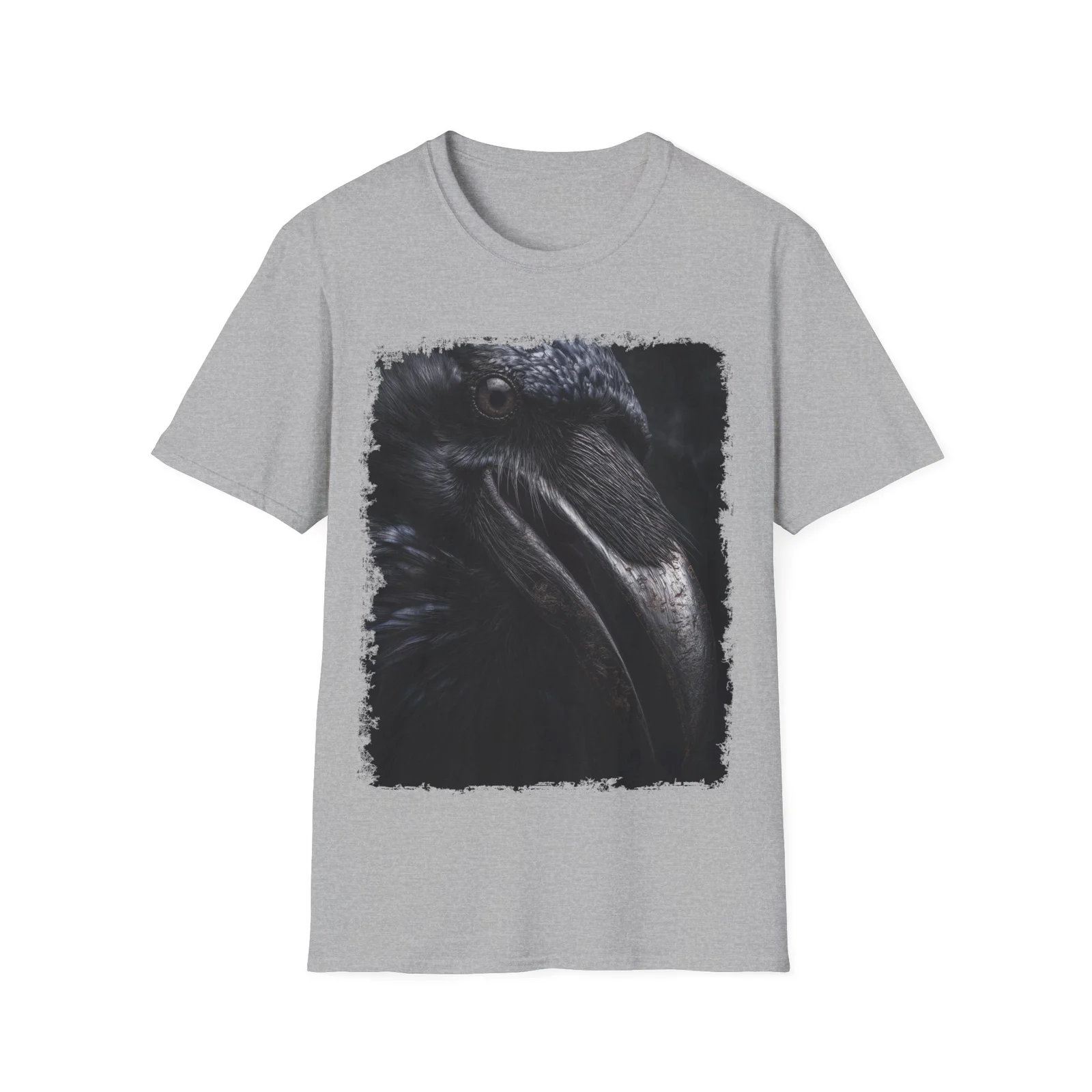 Gritty Raven Face Gothic T-Shirt - Image 6