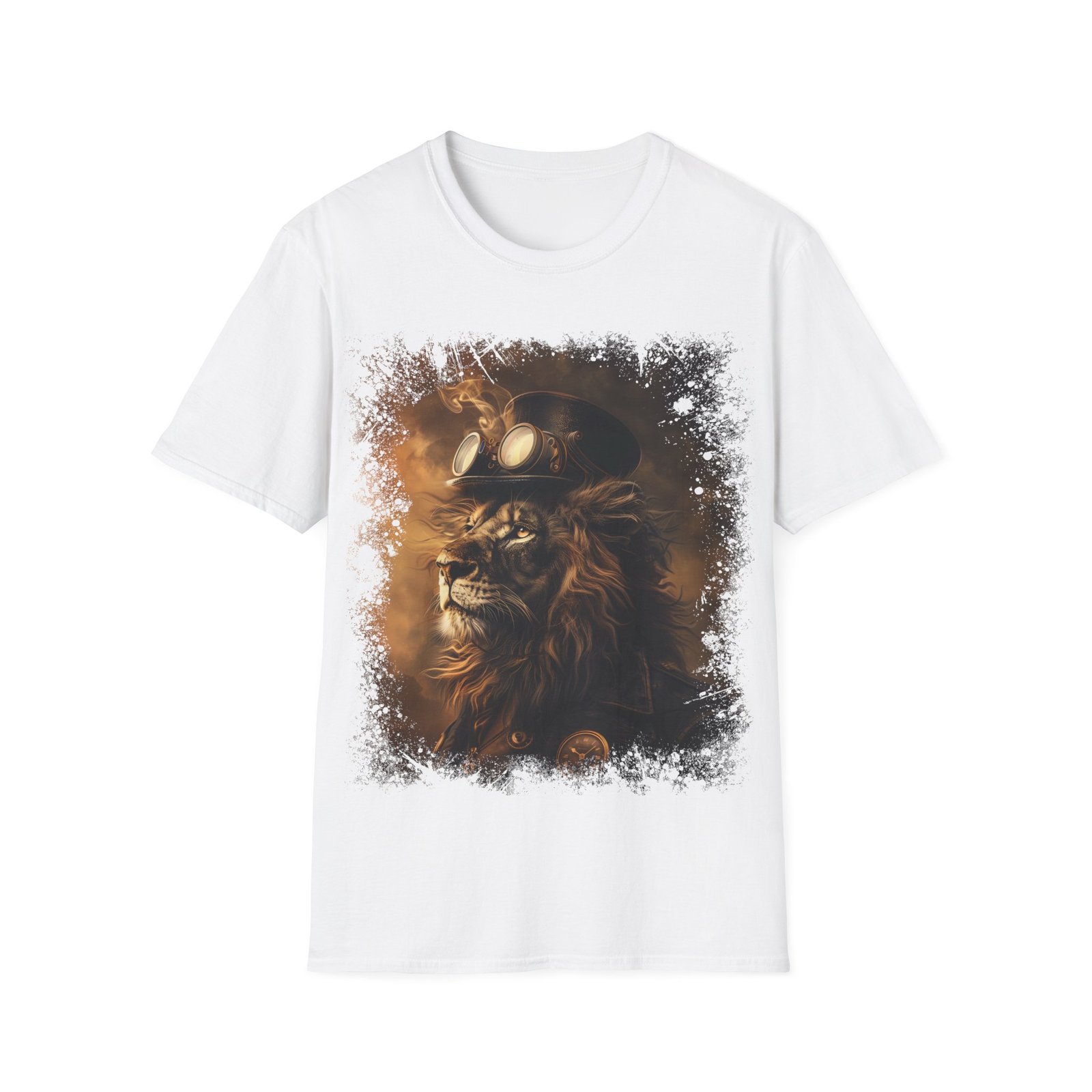 Steampunk Lion Portrait T-Shirt – Victorian Gothic King of Beasts Art Tee - Image 9