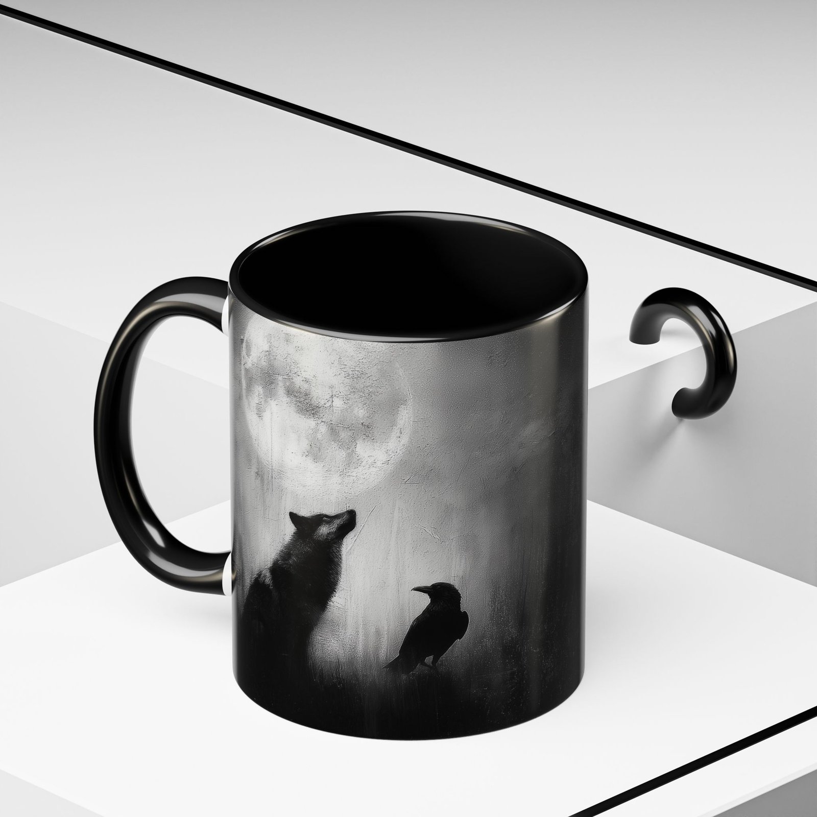 Wolf & Raven Moonlit Mug – Gothic Full Moon Coffee Cup - Image 6