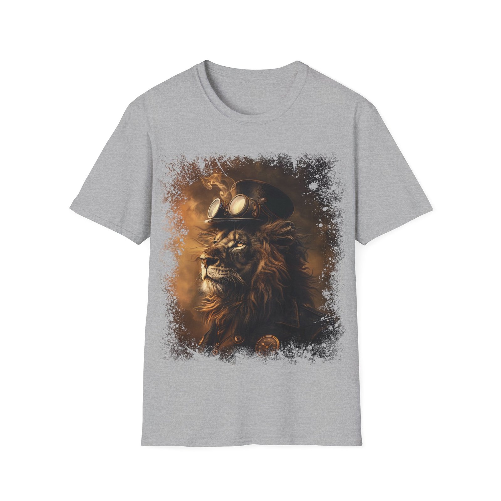 Steampunk Lion Portrait T-Shirt – Victorian Gothic King of Beasts Art Tee - Image 4