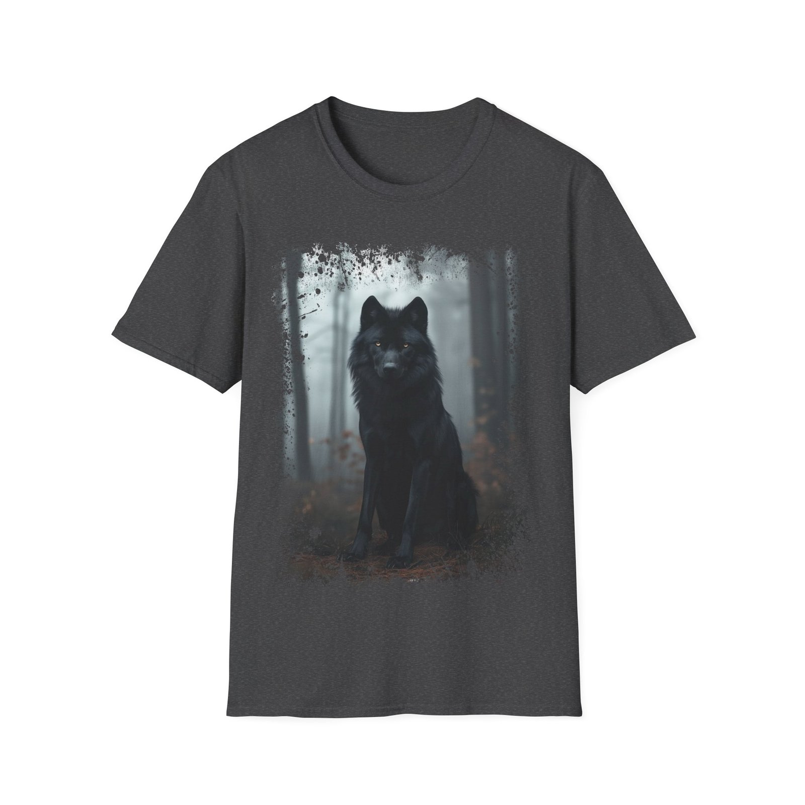 Black Wolf Graphic T-Shirt — Mystical Forest Wolf Tee - Image 7