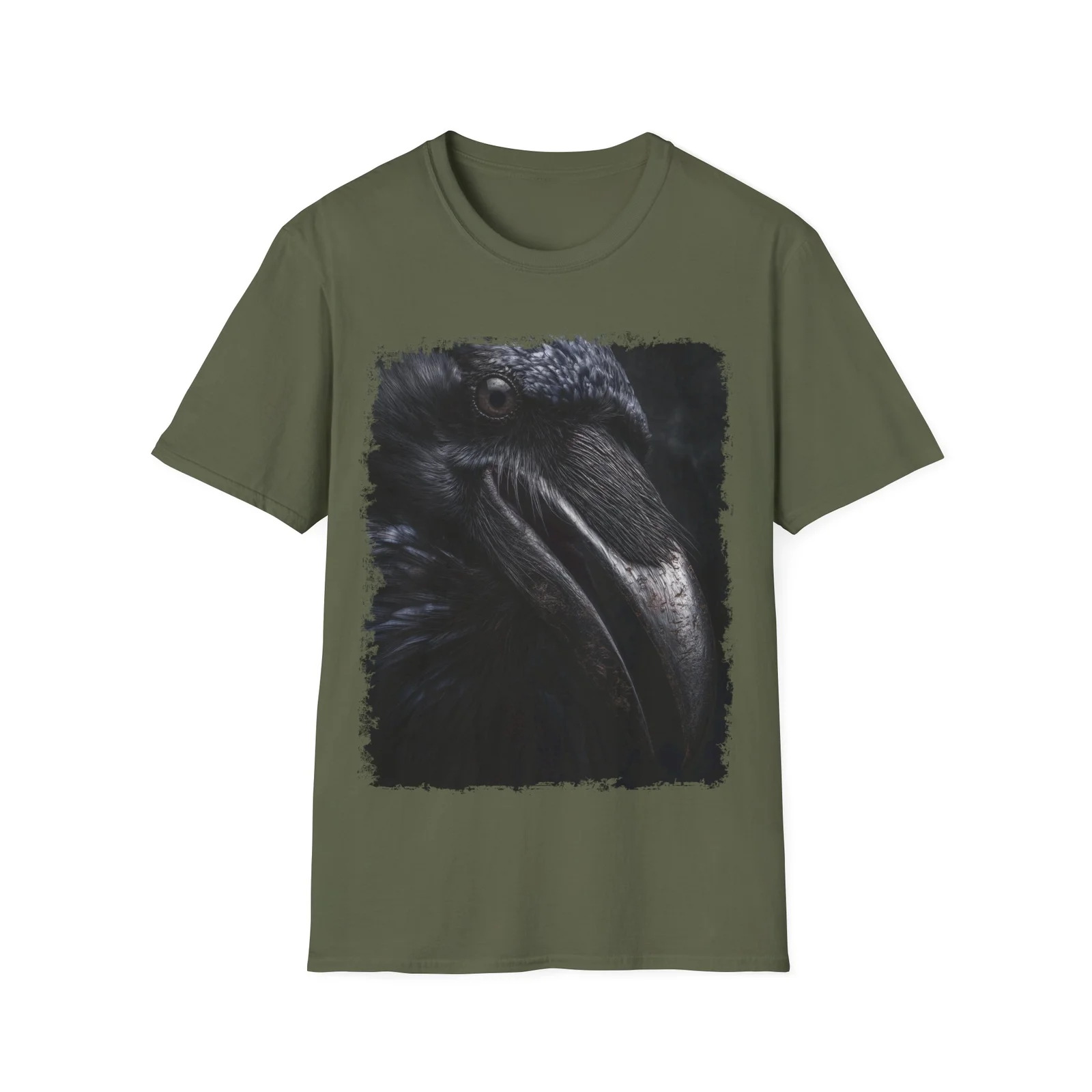 Gritty Raven Face Gothic T-Shirt - Image 4