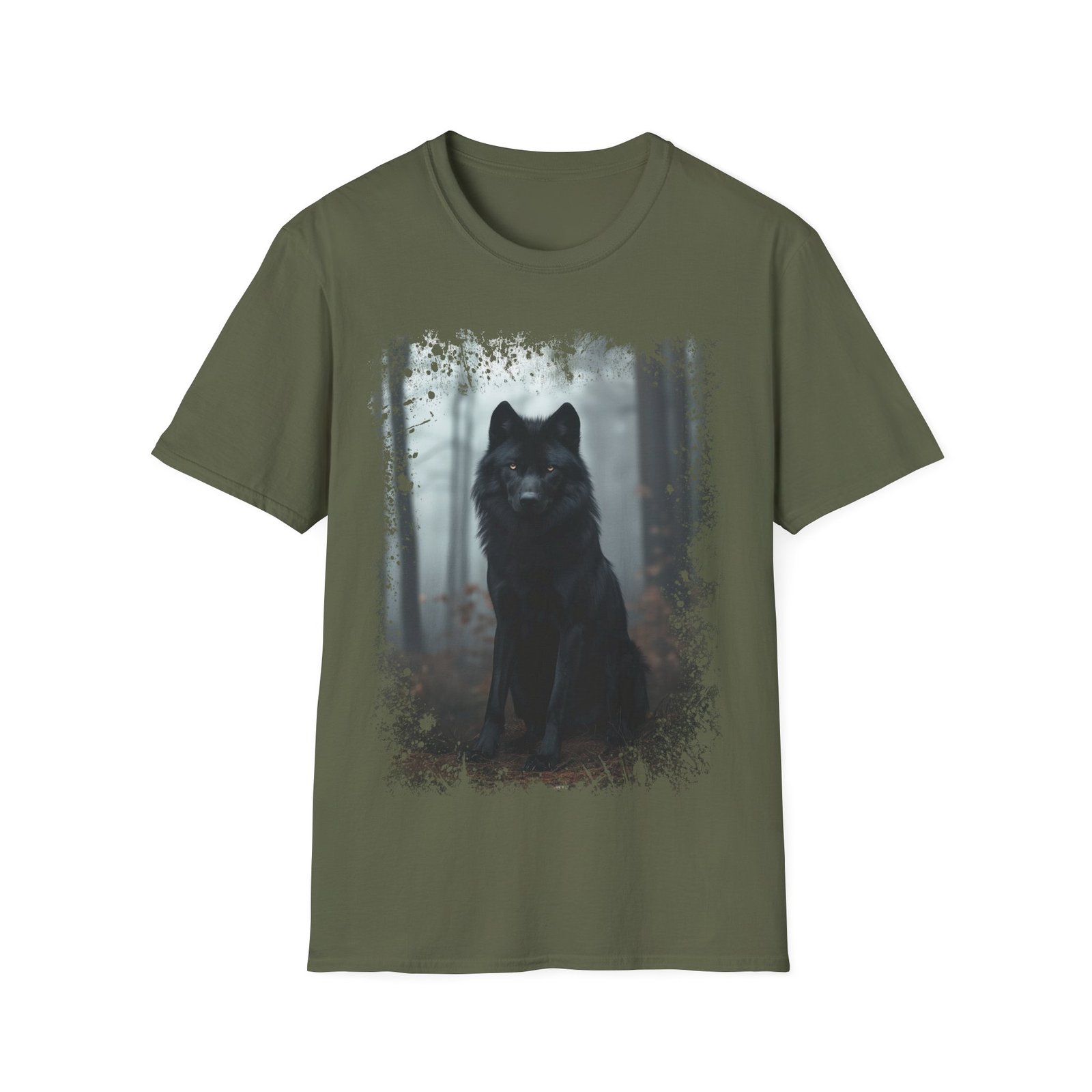 Black Wolf Graphic T-Shirt — Mystical Forest Wolf Tee - Image 6