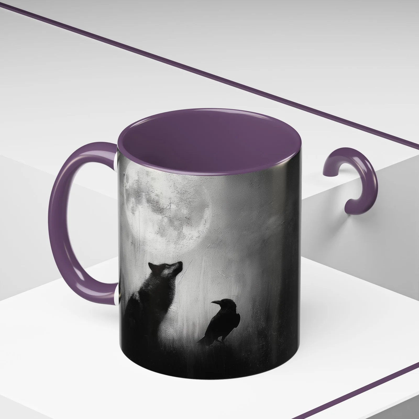 Wolf & Raven Moonlit Mug – Gothic Full Moon Coffee Cup - Image 13