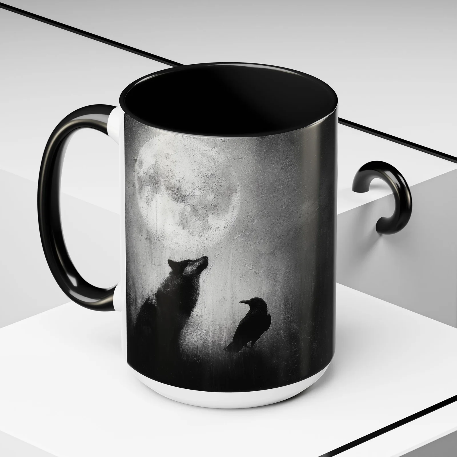 Wolf & Raven Moonlit Mug – Gothic Full Moon Coffee Cup - Image 10