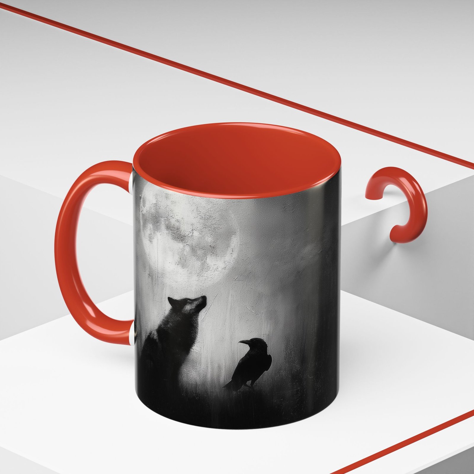 Wolf & Raven Moonlit Mug – Gothic Full Moon Coffee Cup - Image 9